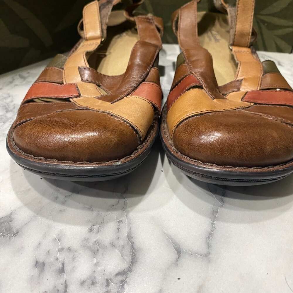 Clarks Womens Bendables brown leather sandals size 10N - Picture 5 of 11